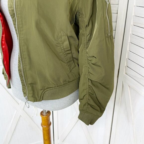 Cotton On The Bomber Jacket Green 8 Military Flight - Picture 7 of 15